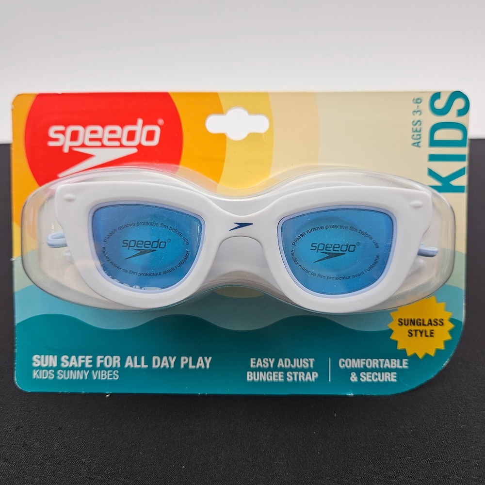 Speedo Kids Sunglasses Style Goggles UV Protection Ages‎ 3-6 White Easy Adjust